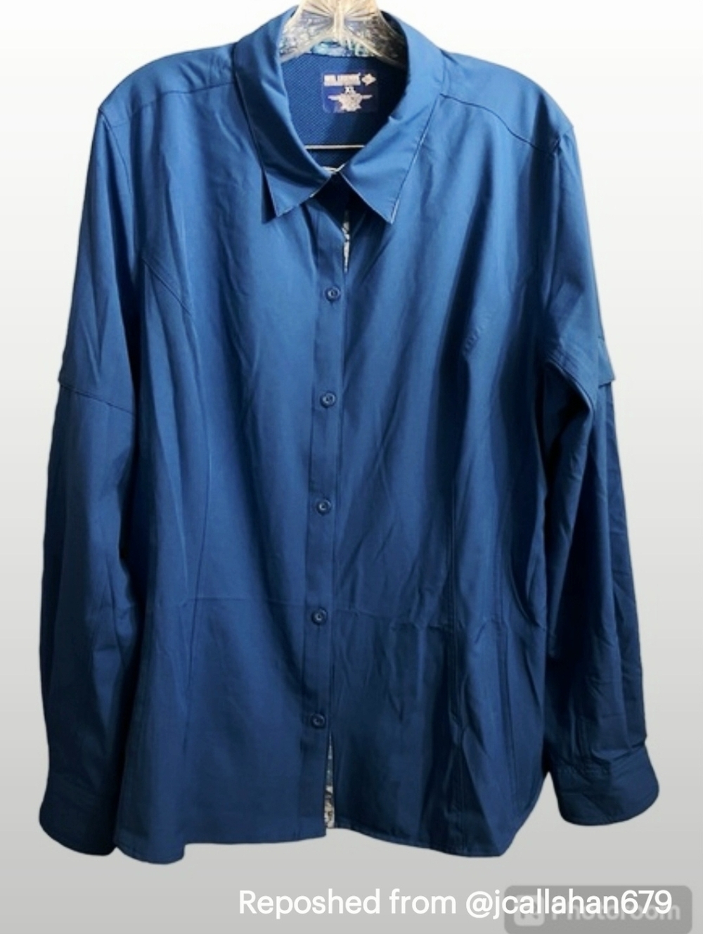 Woman’s Reel Legends  Long Sleeve Button Down Quick Dry Size XL Cobalt Fishing
